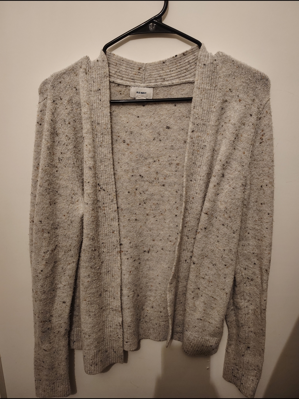 Old Navy Light Gray Speckled Open-Front Cardigan